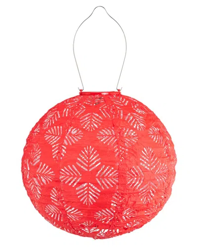 Allsop Home & Garden Stella Brights Geo Palm 12in Solar Lantern In Red
