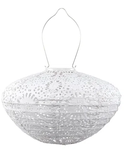 Allsop Home & Garden Stella Crown Chantilly Lace 13in Solar Lantern In White