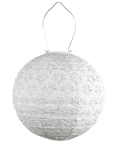 Allsop Home & Garden Stella Deco 12in Globe Solar Lantern In White
