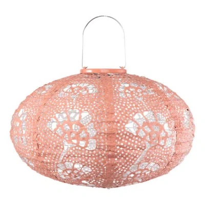 Allsop Home & Garden Stella Luxe Oval Yarrow Clay Led Lantern In Brown