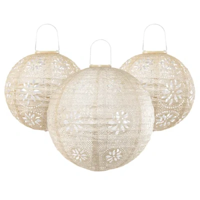 Allsop Home & Garden Stella Luxe Pearl Boho Battery-powered Lantern In White