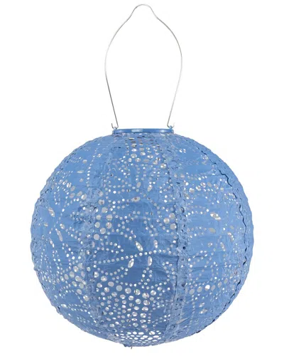 Allsop Home & Garden Stella Monsera 12in Globe Solar Lantern In Blue