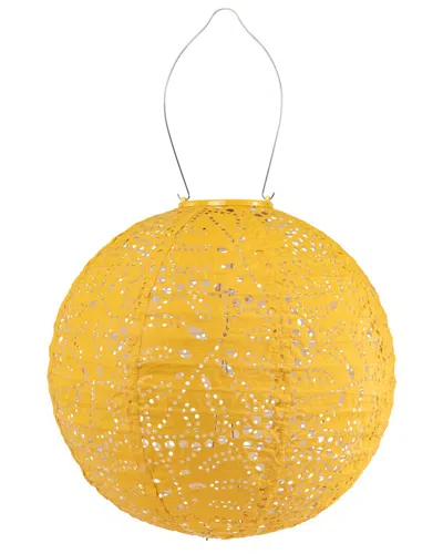 Allsop Home & Garden Stella Monsera 12in Globe Solar Lantern In Yellow
