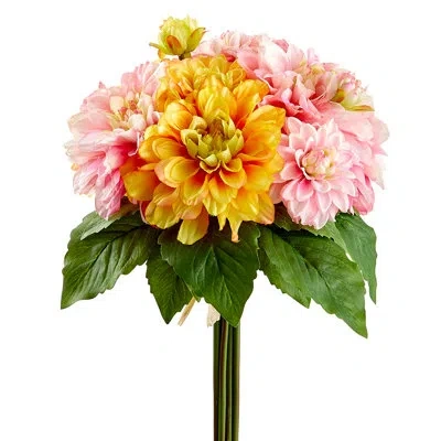Allstate Floral 12.5"dahlia Bouquet Ye/or In Yellow,orange