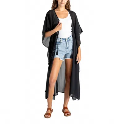 Allthreads Riviera Chiffon Wrap Cover-up In Black