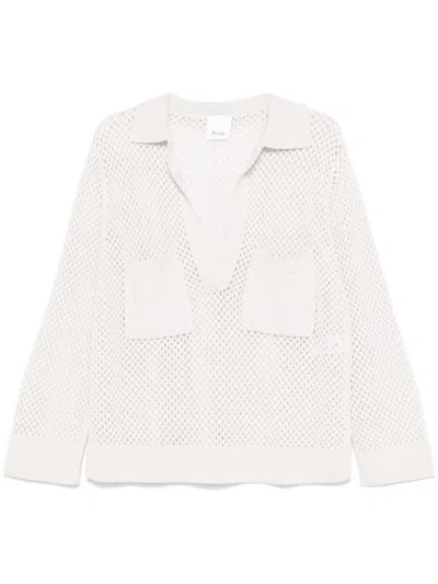 ALLUDE ALLUDE - OPEN KNIT SWEATER