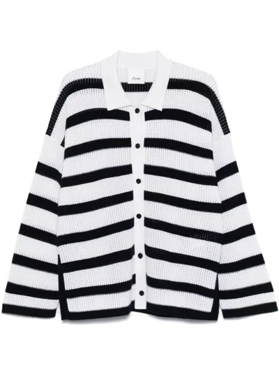 ALLUDE ALLUDE - STRIPED CARDIGAN WITH BUTTONS