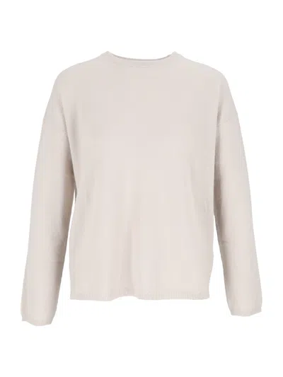Allude Beige Cashmere Crew Neck Sweater In Neutral
