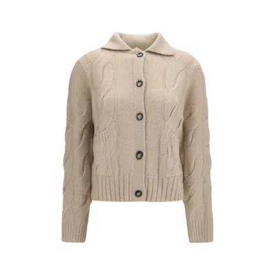 Allude Beige Cashmere Women's Cardigan