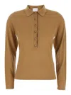 Allude Beige Polo Style Sweater With Classic Collar In Beige
