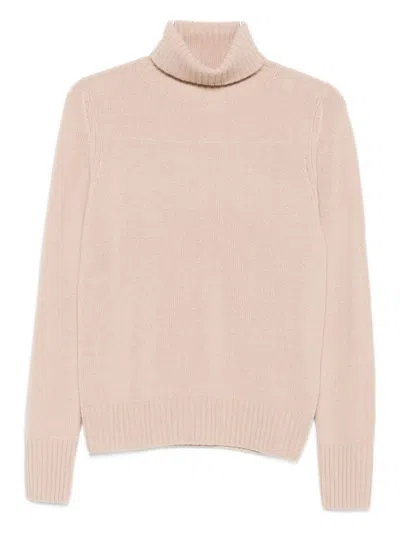 ALLUDE ALLUDE BEIGE TURTLENECK SWEATER