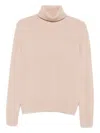 Allude Beige Turtleneck Sweater In White