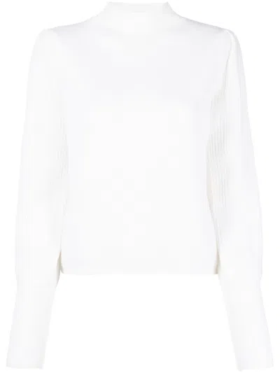 Allude Bishop-sleeves Cashmere Jumper In White