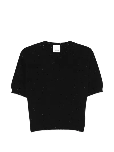Allude 라운드 넥 티셔츠 In Black