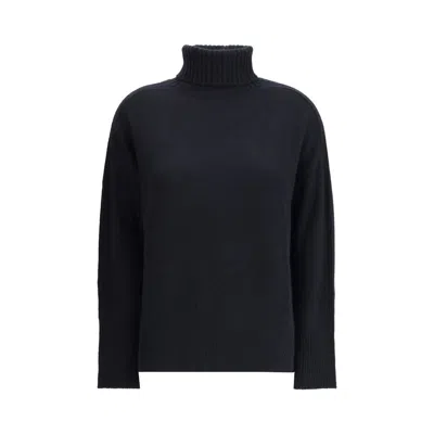 Allude Black Cashmere Cashmere Sweater In Blue