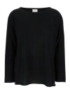 Allude Blue Pullover With Boart Neckline In Black