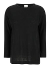 Allude Black Shirt With Boart Neckline In Black