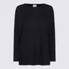 Allude Black Pullover With Boart Neckline In Wool Woman In Black