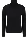 Allude Wool Turtleneck Sweater In Black