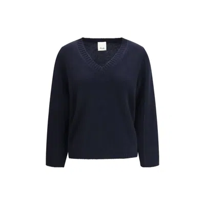Allude Blue Cashmere Cashmere Sweater In Black