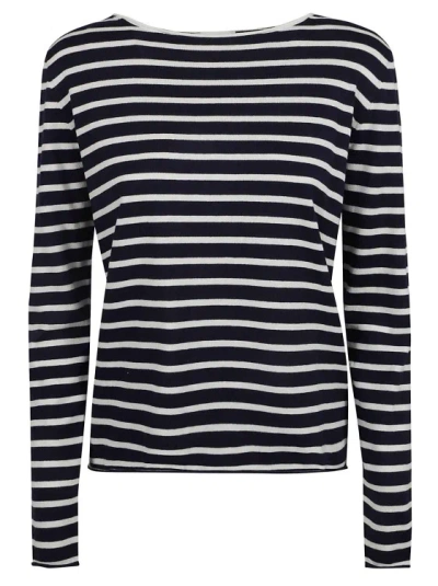 Allude Blue/white Stripe Sweater