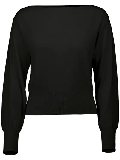 Allude Boat-neck Jumper In Black