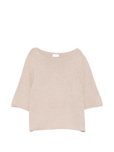 Allude Boat-neck Top In Neutral