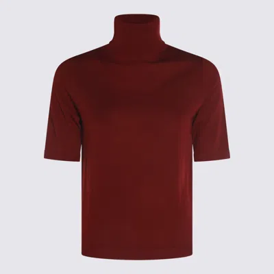 Allude Bordeaux Wool Knitwear In Red