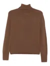 Allude Brown Turtleneck Sweater In Multi