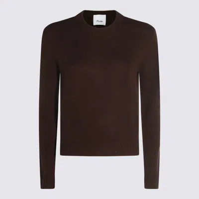 ALLUDE BROWN WOOL KNITWEAR