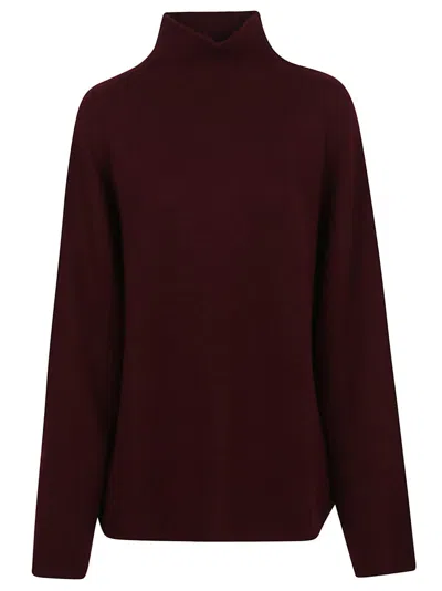 Allude Burgundy Cashmere Sweater In Brown