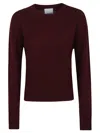 Allude Crew-neck Cashmere Sweater In Burgundy