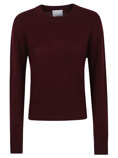 ALLUDE ALLUDE BURGUNDY CASHMERE SWEATER