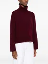 Allude Burgundy Sweater With A High Neck In Burgundy