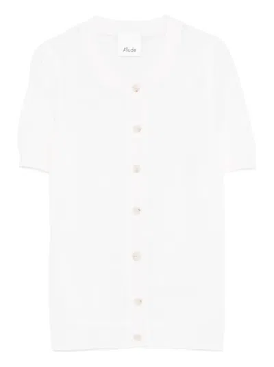 Allude Button -fastening Short-sleeve Cardigan In White