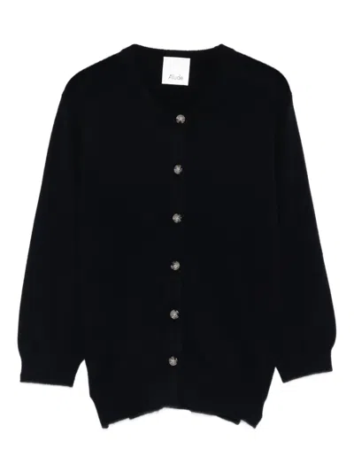 Allude Button Cardigan In Black