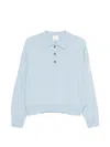 Allude Button Collared Polo Shirt In Blue