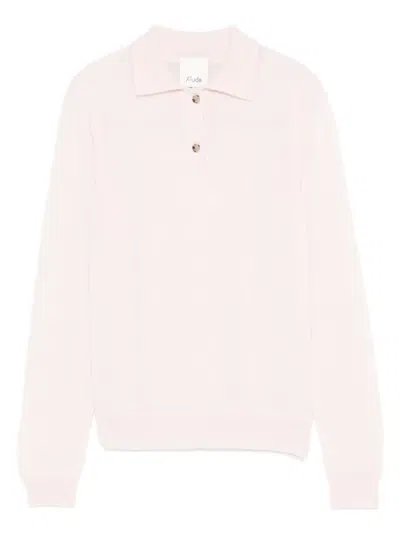 Allude Button-fastening Polo Shirt In Pink