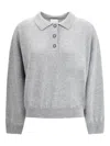 Allude Button-fastening Polo Top In Gray