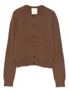 Allude Button-front Cashmere Cardigan In Brown