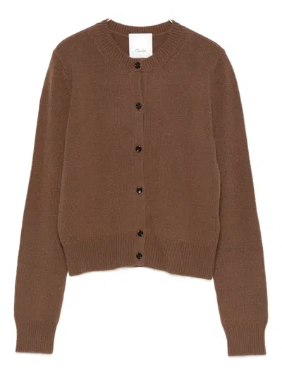 Allude Button-front Cashmere Cardigan In Brown