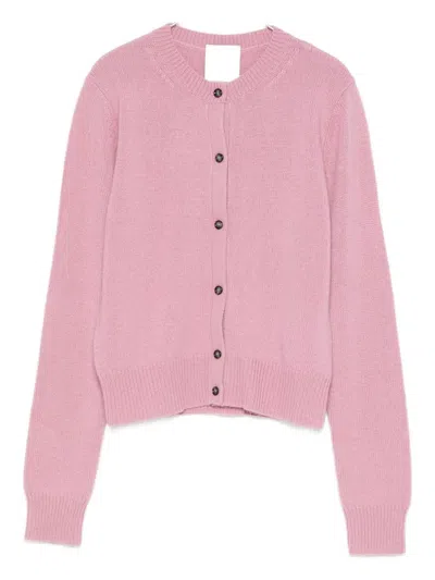 Allude Button-front Cashmere Cardigan In Pink