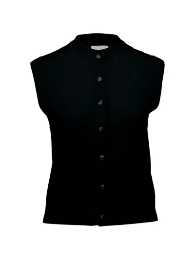 Allude Button Knitted Vest In Black
