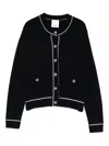 Allude Button-up Trim-detail Cardigan In Black