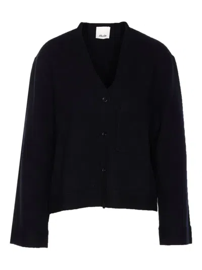 ALLUDE BUTTONED-FRONT POCKET CARDIGAN
