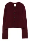 Allude Buttoned Pocket Cardigan In Brown
