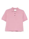 Allude Buttoned Polo Top In Pink