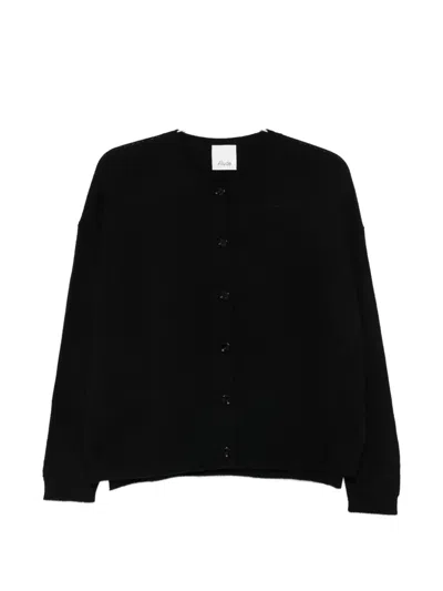 Allude Button-up Cardigan In Black