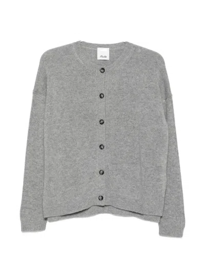 Allude Button-up Cardigan In Gray