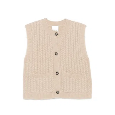 Allude Cable-knit Button-up Cardigan In Neutral